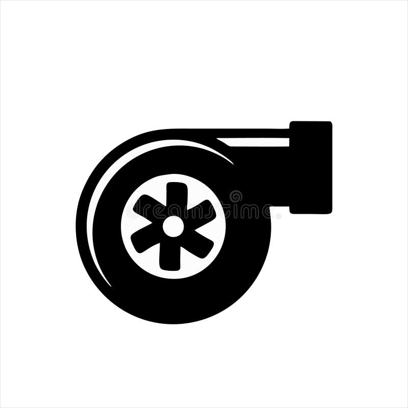 Icona turbo isolata in fondo bianco dalla raccolta auto-corsa. illustrazione vettoriale