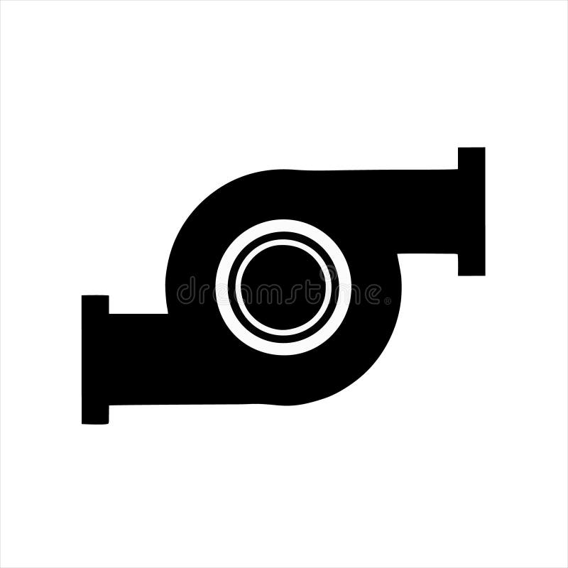Icona turbo isolata in fondo bianco dalla raccolta auto-corsa. illustrazione vettoriale
