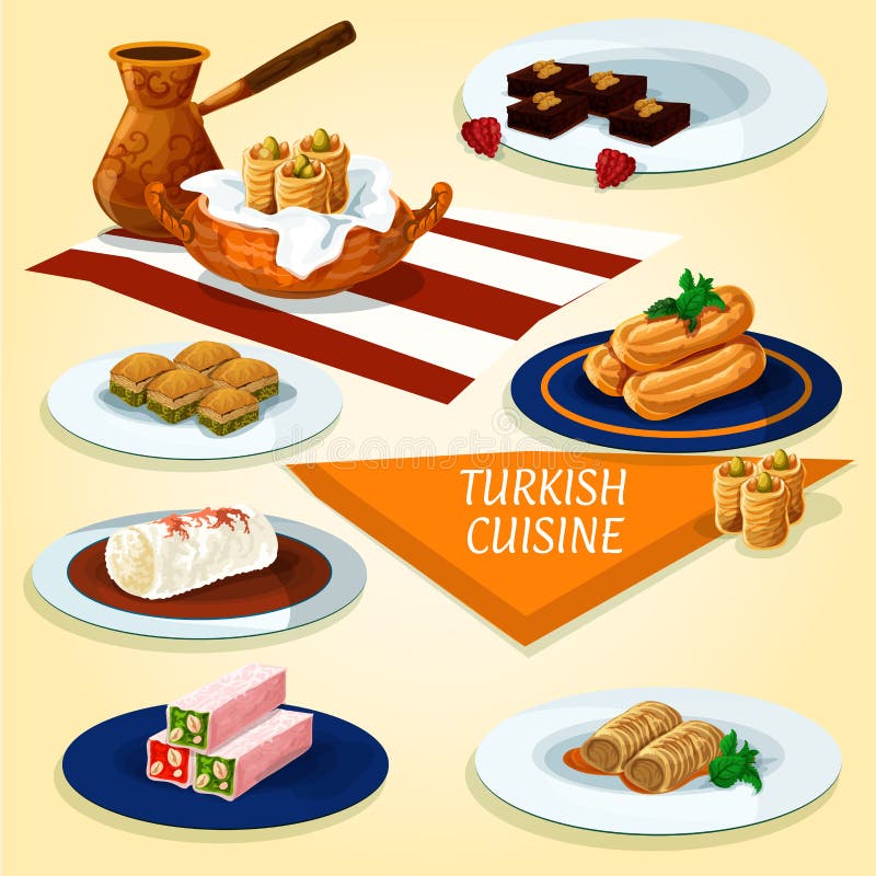 Icona turca di delizie e dei dessert di cucina illustrazione di stock