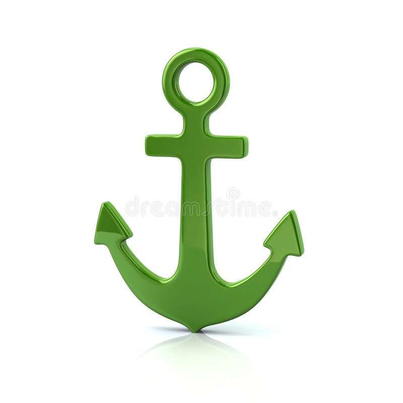 Icona verde dell'ancora illustrazione di stock