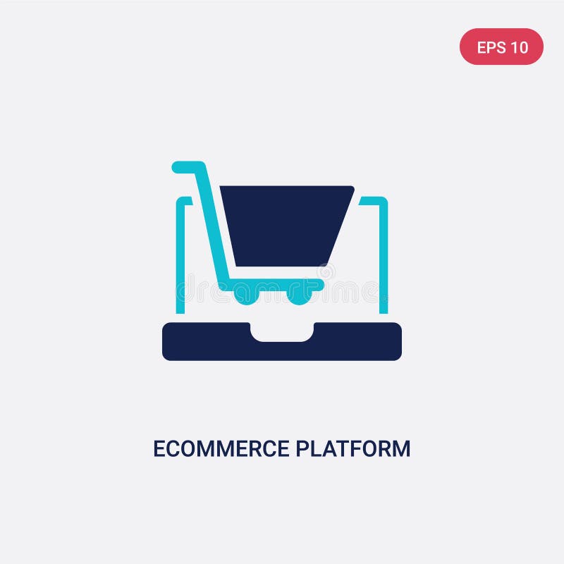 Icona vettore della piattaforma di e-commerce a due colori dal concetto generale-1 è possibile utilizzare il simbolo del segnale illustrazione vettoriale Icona vettore della piattaforma di e-commerce a due colori dal concetto generale-1 è possibile utilizzare il simbolo del segnale illustrazione vettoriale
