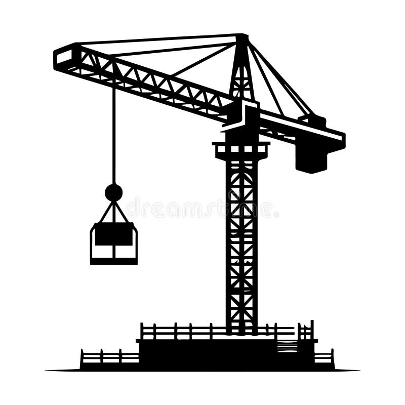 Icona Vettoriale Semplice Dell'Illustrazione Del Logo Crane Construction. illustrazione vettoriale