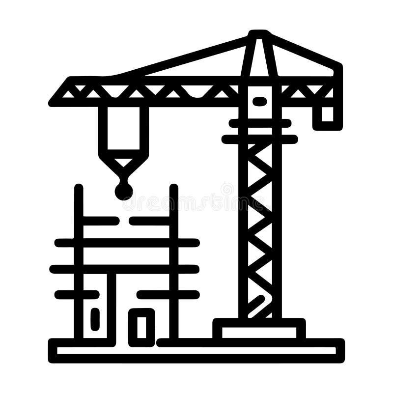 Icona Vettoriale Semplice Dell'Illustrazione Del Logo Crane Construction. illustrazione di stock