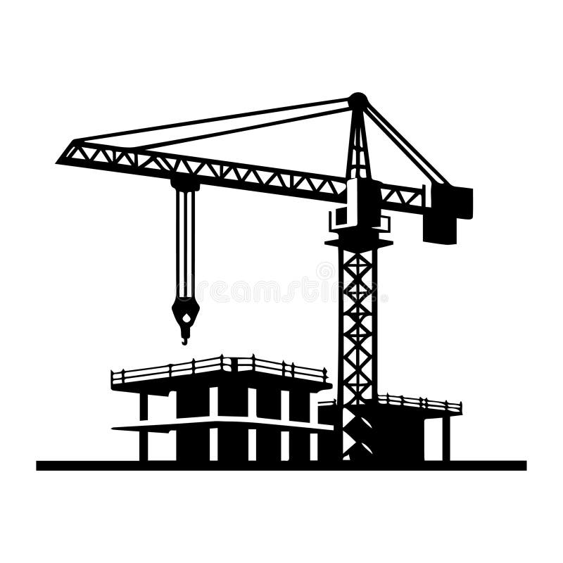 Icona Vettoriale Semplice Dell'Illustrazione Del Logo Crane Construction. illustrazione vettoriale