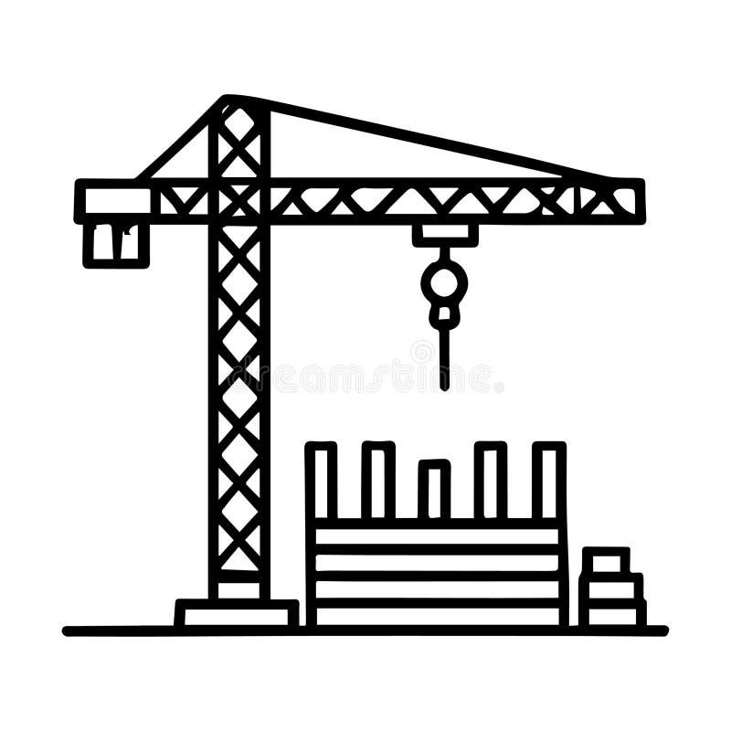 Icona Vettoriale Semplice Dell'Illustrazione Del Logo Crane Construction. royalty illustrazione gratis
