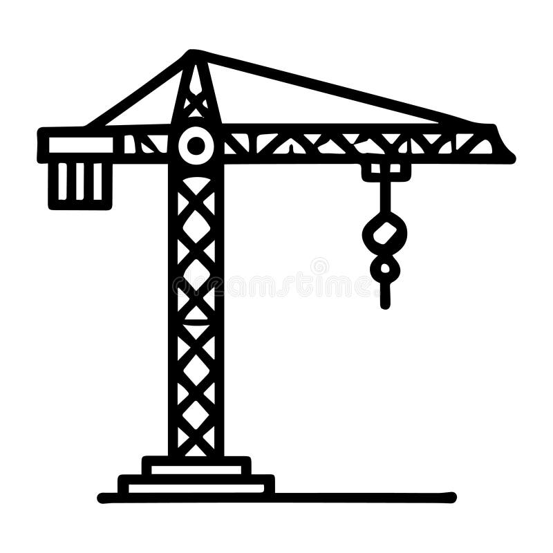 Icona Vettoriale Semplice Dell'Illustrazione Del Logo Crane Construction. illustrazione di stock