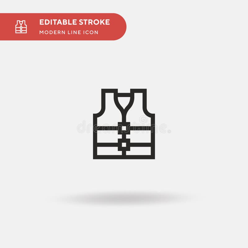 Icona vettoriale semplice giacca vita. modello di progettazione simboli illustrativi per l'elemento ui mobile Web. colore perfetto illustrazione vettoriale