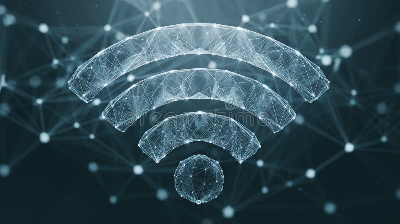 Icona WiFi luminosa in Digital Dreamscape illustrazione di stock