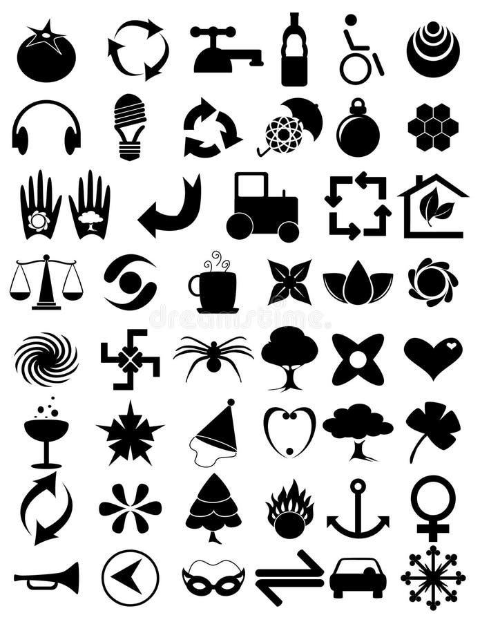 Iconcs black stock illustration