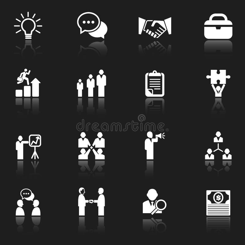 Icone bianche di affari royalty illustrazione gratis