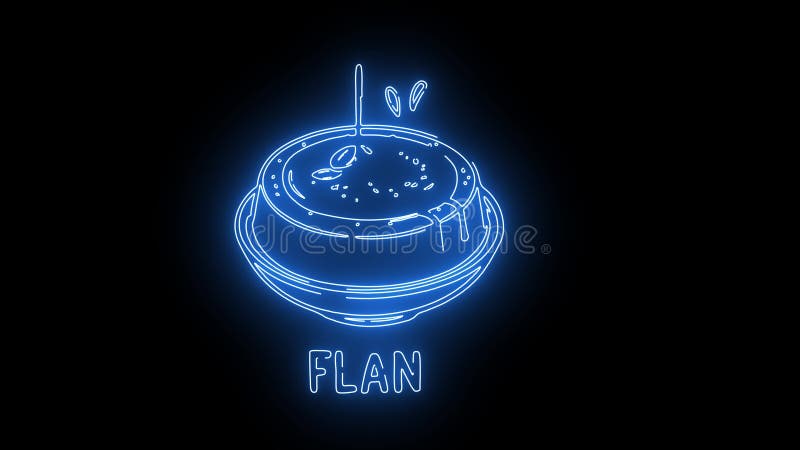 Icone de nourriture de caramel crème avec effet néon brillant illustration libre de droits