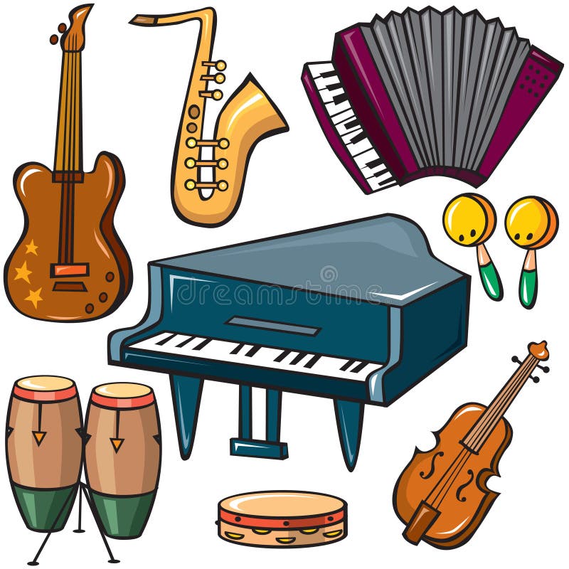 Icone degli strumenti musicali impostate royalty illustrazione gratis