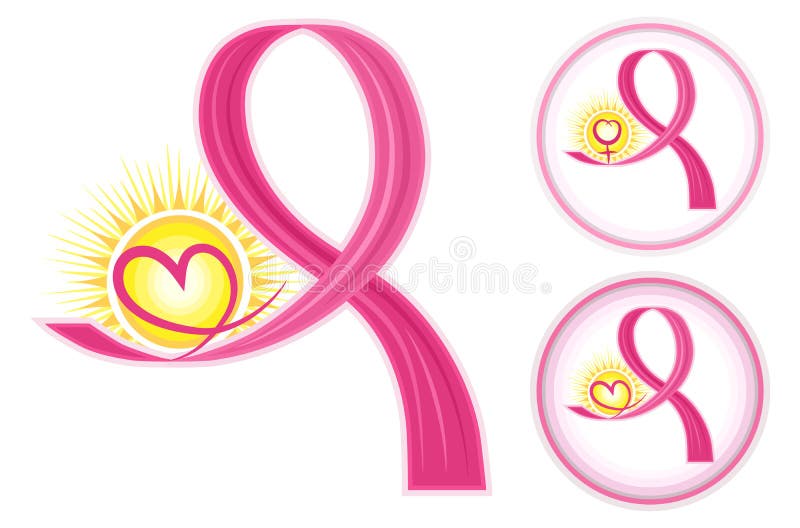 Icone dei nastri del cancro della mammella illustrazione vettoriale Icone dei nastri del cancro della mammella illustrazione vettoriale
