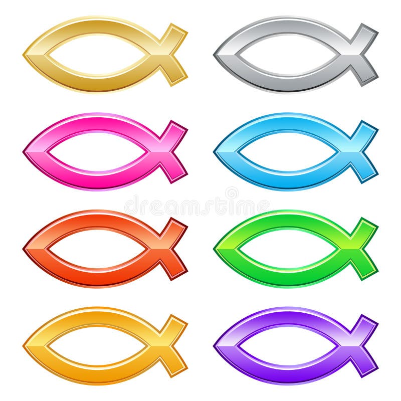 Icone dei pesci del Jesus royalty illustrazione gratis Icone dei pesci del Jesus royalty illustrazione gratis