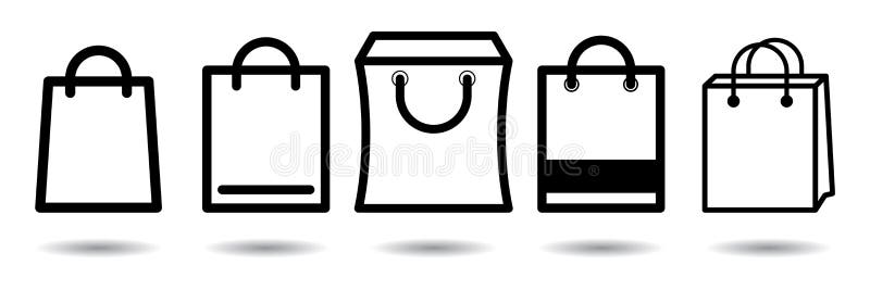 Icone dei sacchetti della spesa messe su bianco royalty illustrazione gratis Icone dei sacchetti della spesa messe su bianco royalty illustrazione gratis