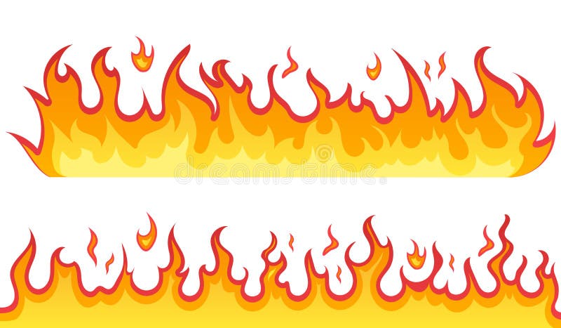 Icone dei vettori delle fiamme in stile vignetta su sfondo bianco. fiamma di forme diverse. simboli di fiamma impostati. vettore illustrazione di stock