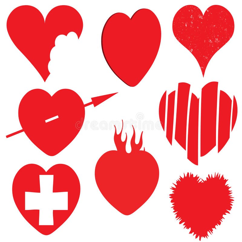 Icone del cuore illustrazione di stock Icone del cuore illustrazione di stock