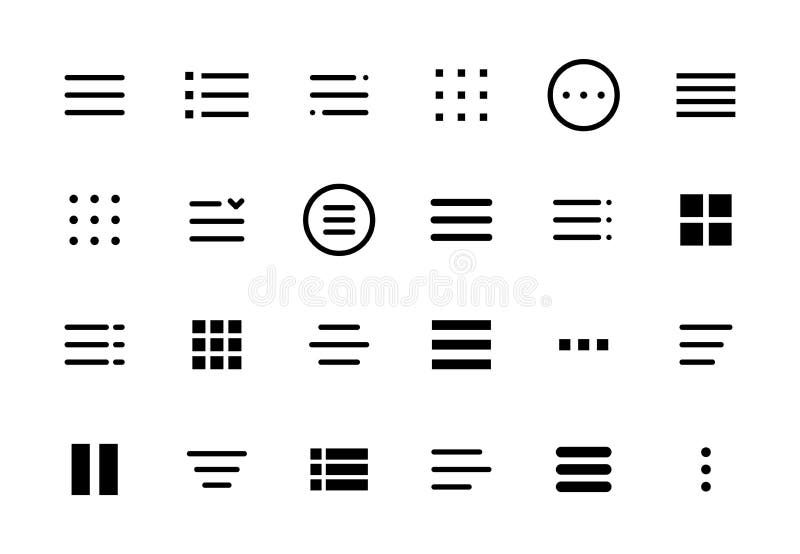 Icone del menu di hamburger e dell'app mobile ui illustrazione vettoriale