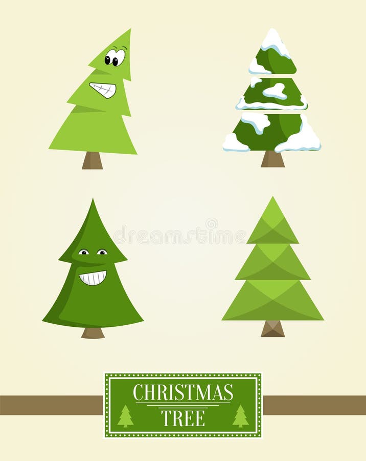 Icone dell'abete rosso della raccolta del bordo del segno dell'albero di Natale royalty illustrazione gratis Icone dell'abete rosso della raccolta del bordo del segno dell'albero di Natale royalty illustrazione gratis