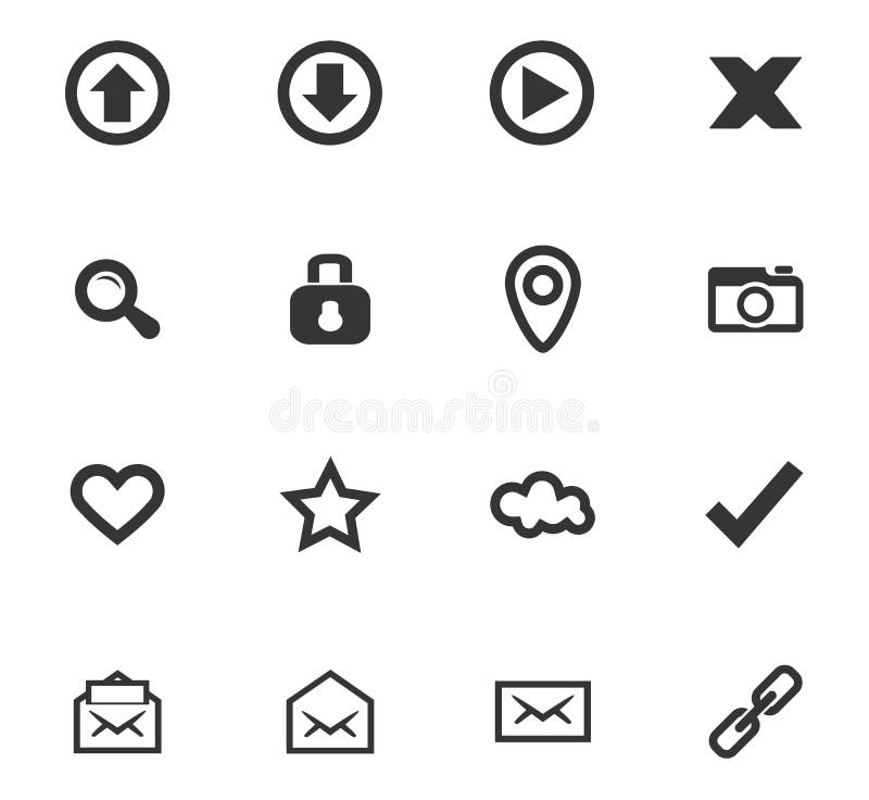 Icone dell'interfaccia utente messe royalty illustrazione gratis Icone dell'interfaccia utente messe royalty illustrazione gratis