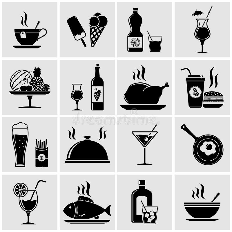 Icone della bevanda e dell'alimento royalty illustrazione gratis Icone della bevanda e dell'alimento royalty illustrazione gratis