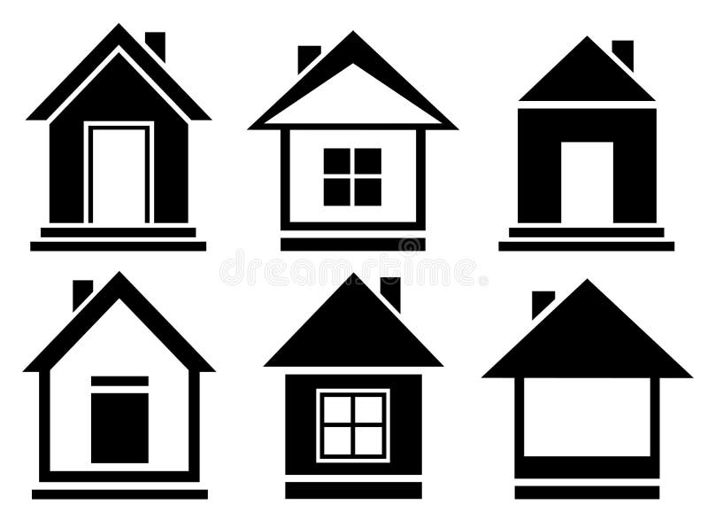 Icone della casa della raccolta di vettore illustrazione di stock