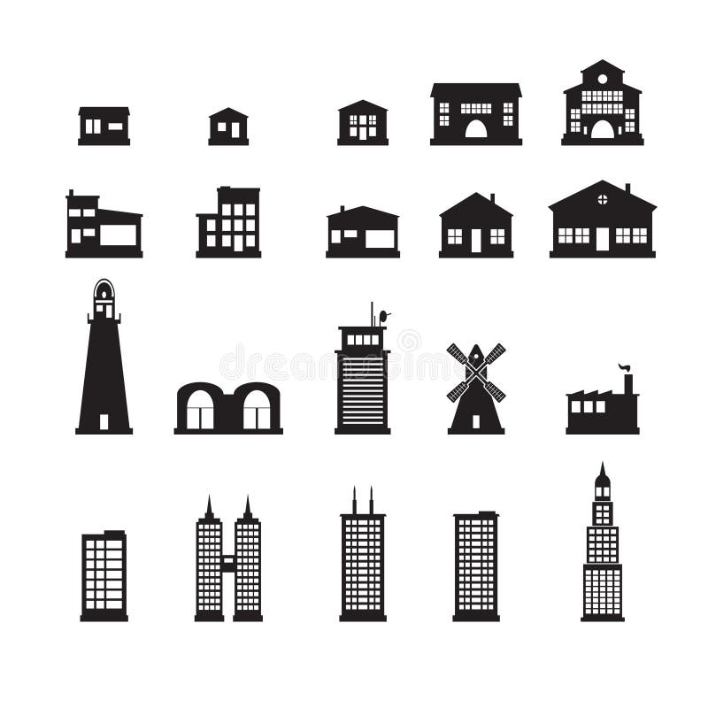 Set of building icons eps10. Set of building icons eps10