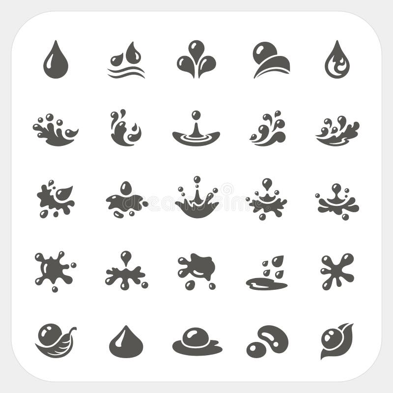 Icone della goccia di acqua messe