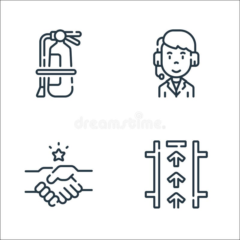Icone della linea automobilistica. insieme lineare. serie di linee vettoriali di qualità, come ad esempio il commentatore di strin illustrazione di stock