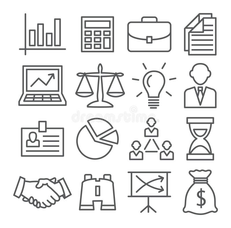 Icone della linea di business royalty illustrazione gratis