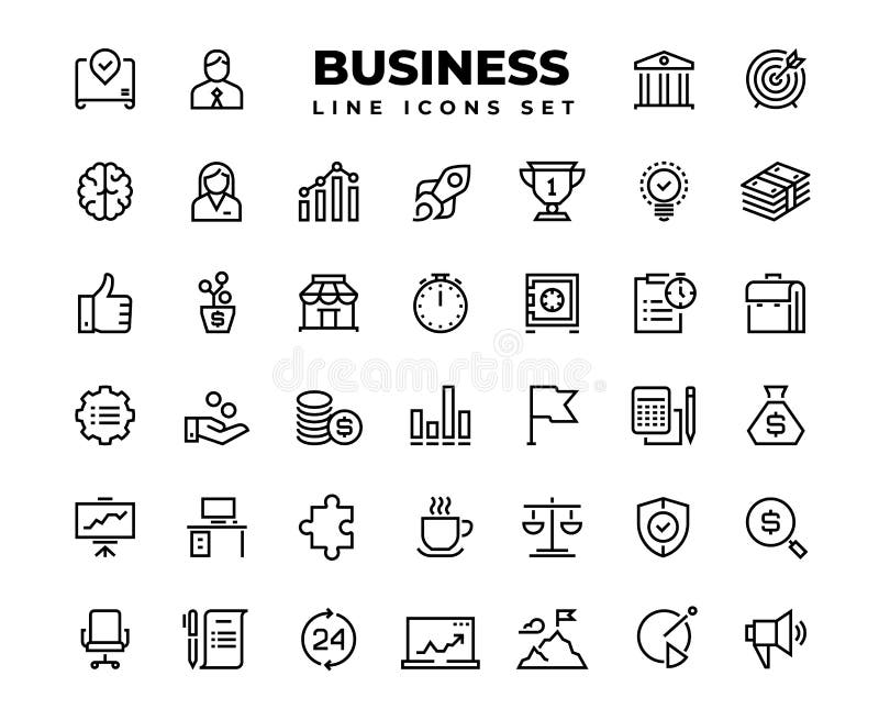 Icone della linea di business Soluzione di strategia di idea di presentazione del premio di carriera di sostegno di servizio dell illustrazione di stock