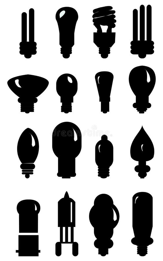 Vector illustration of light bulbs icons set on a white background. Vector illustration of light bulbs icons set on a white background.