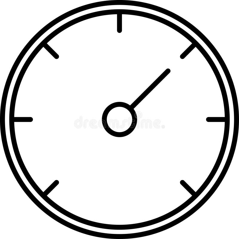 Icone delle linee sottilometriche del vettore di Speedometro. Icona isolata del tachometro della scala indicatore del quadro coman royalty illustrazione gratis