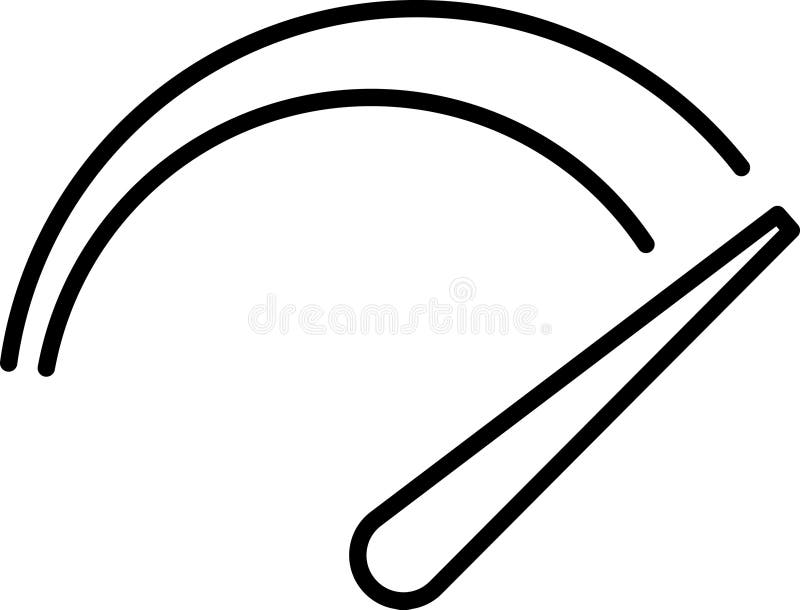 Icone delle linee sottilometriche del vettore di Speedometro. Icona isolata del tachometro della scala indicatore del quadro coman illustrazione di stock