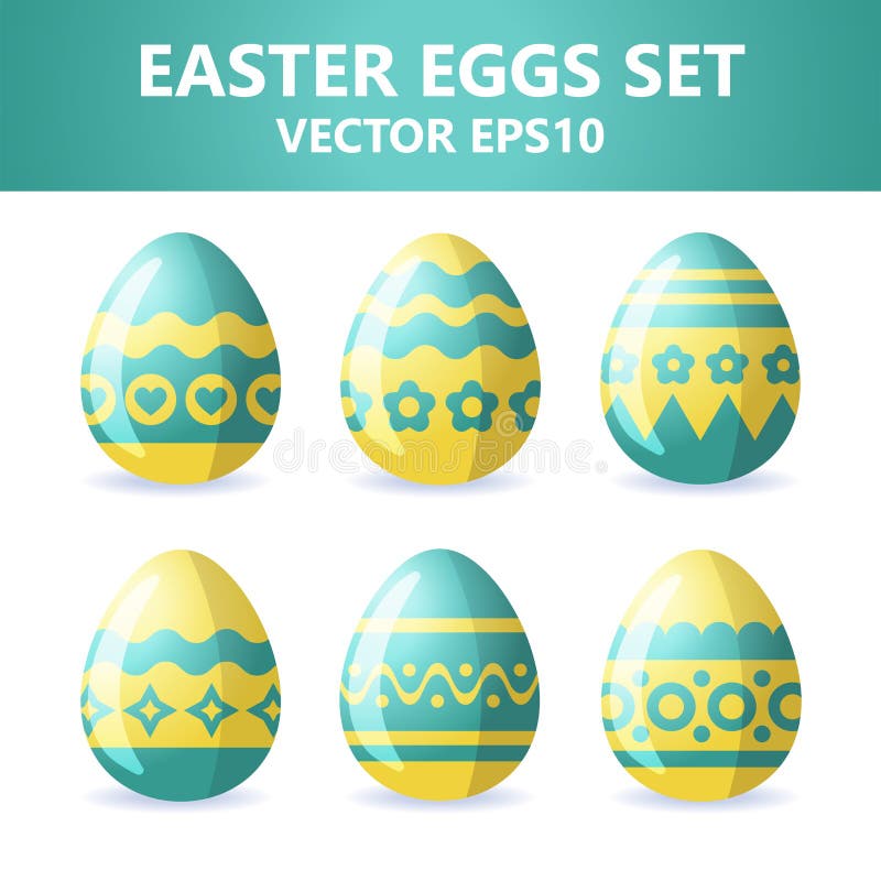 Icone delle uova di Pasqua Le uova di Pasqua per le vacanze di Pasqua progettano su fondo bianco