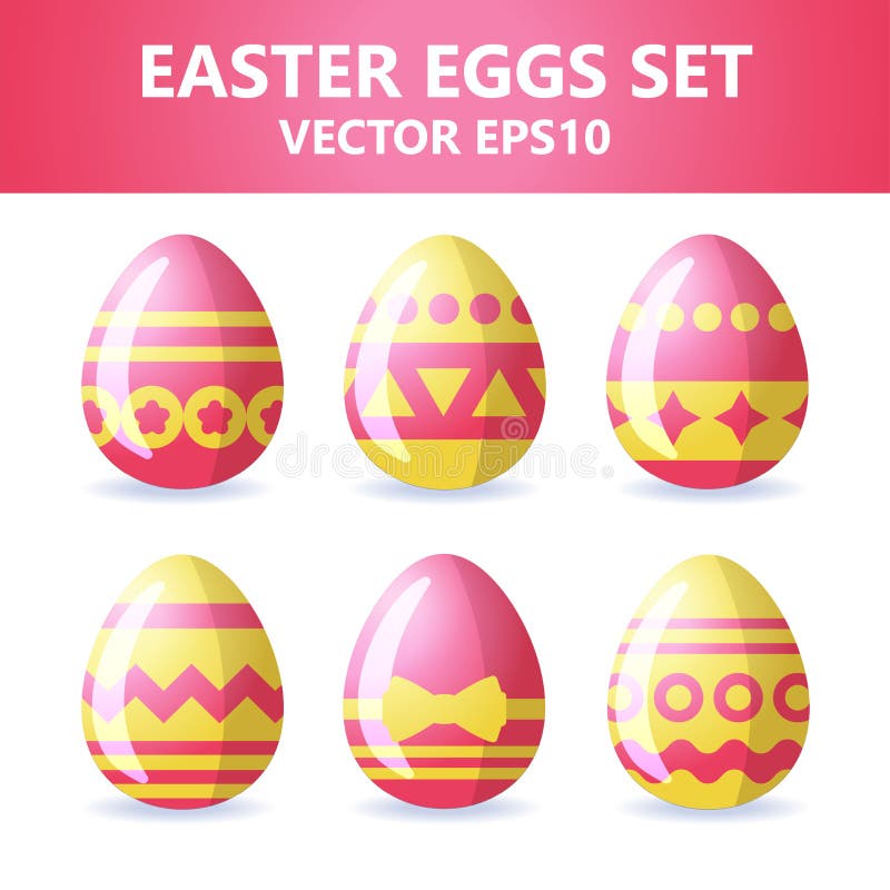 Icone delle uova di Pasqua Le uova di Pasqua per le vacanze di Pasqua progettano su fondo bianco