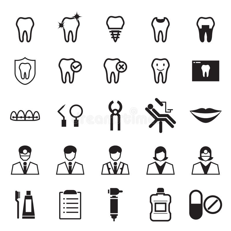 Dental, icons, set,element, emergency, extraction,. Dental, icons, set,element, emergency, extraction,