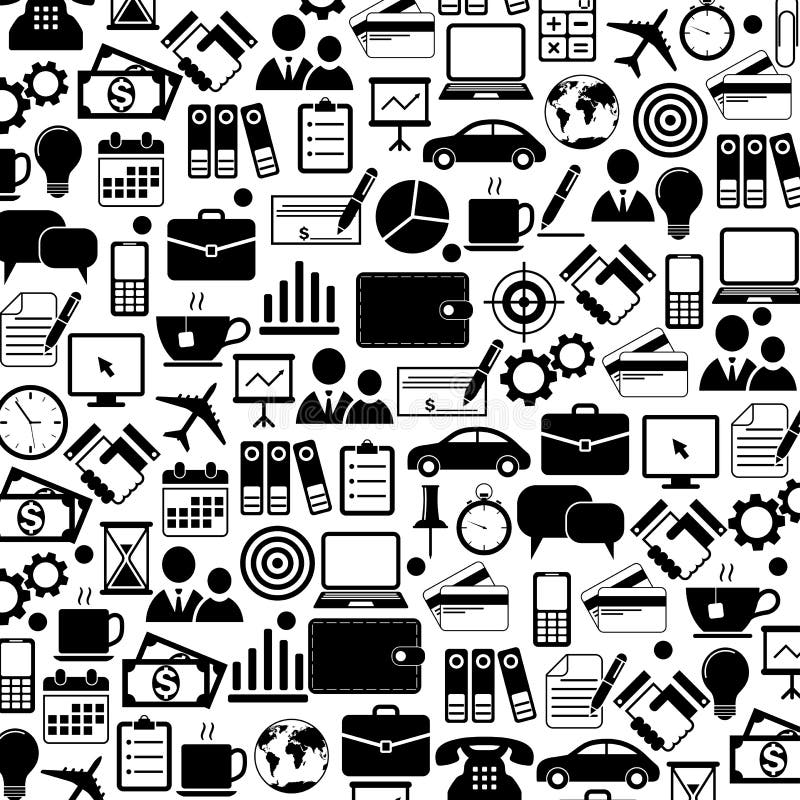 Icone di affari e dell'ufficio illustrazione vettoriale
