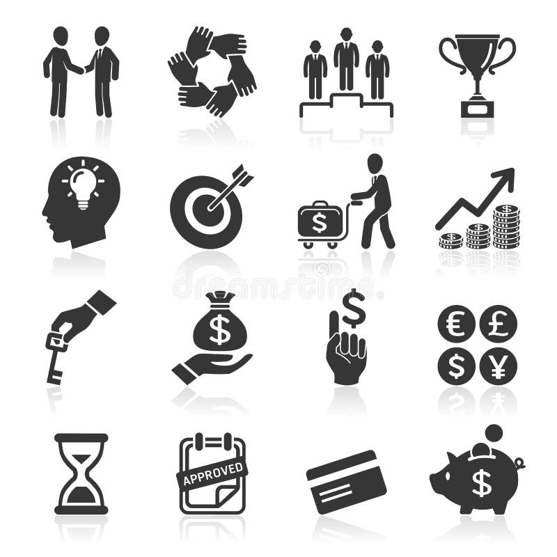 Icone di affari, gestione e risorse umane. royalty illustrazione gratis