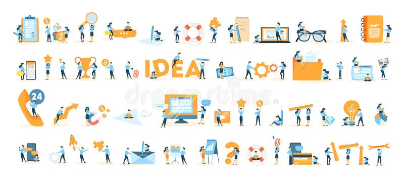 Icone di affari impostate illustrazione di stock