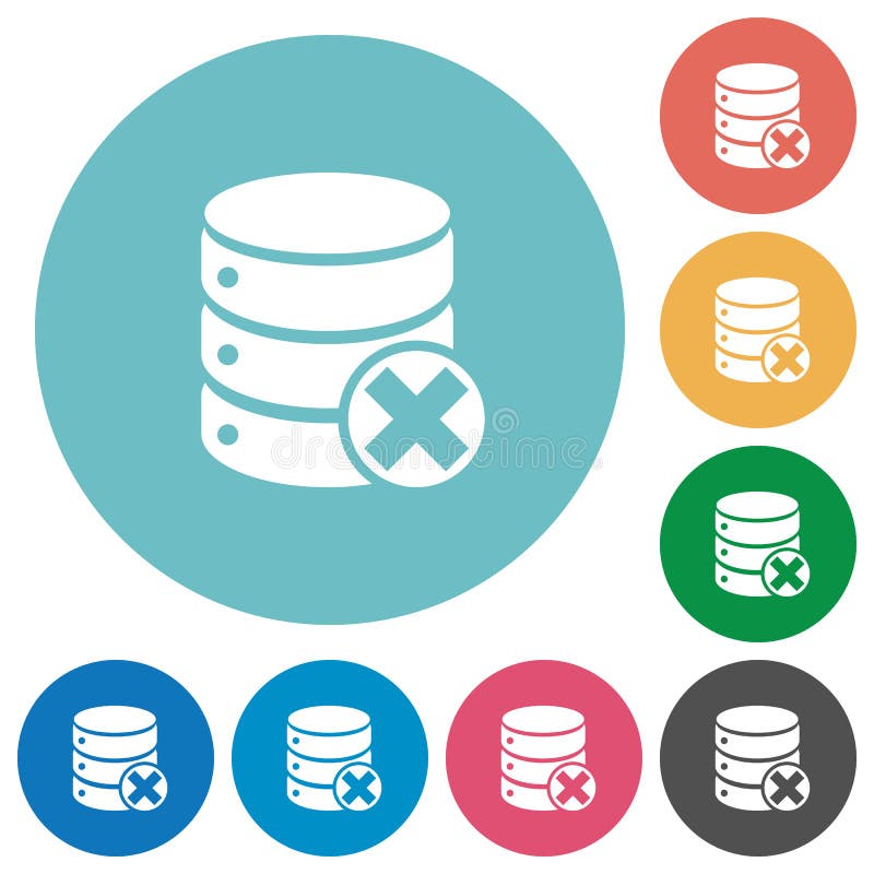 Icone di annullamento primo piano per database illustrazione vettoriale