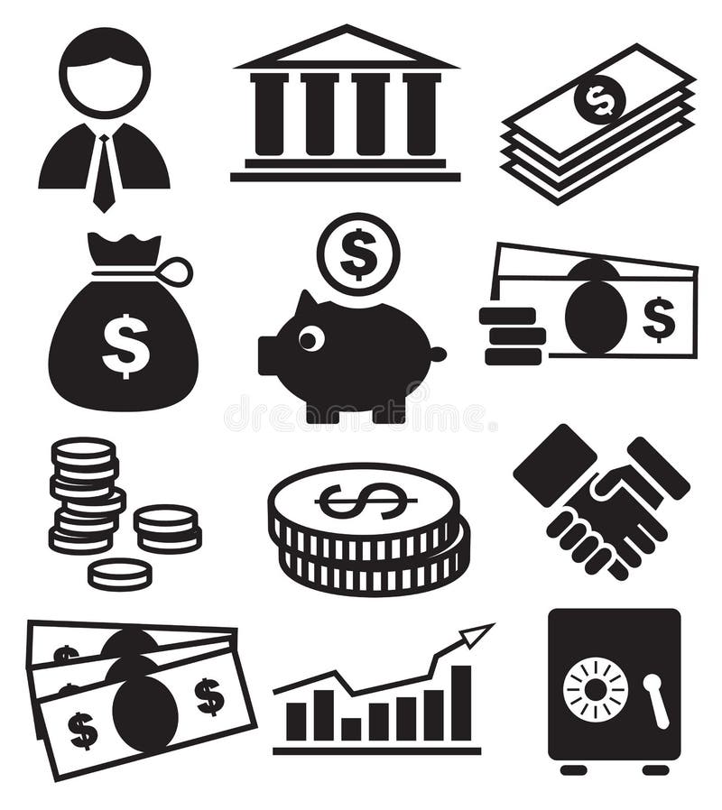 Icone di attività bancarie