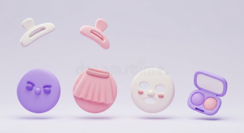 Icone di bellezza 3D create AIGenerate illustrazione di stock