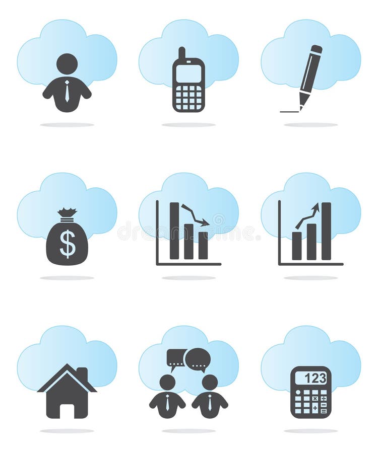 Icone di finanze e di affari royalty illustrazione gratis