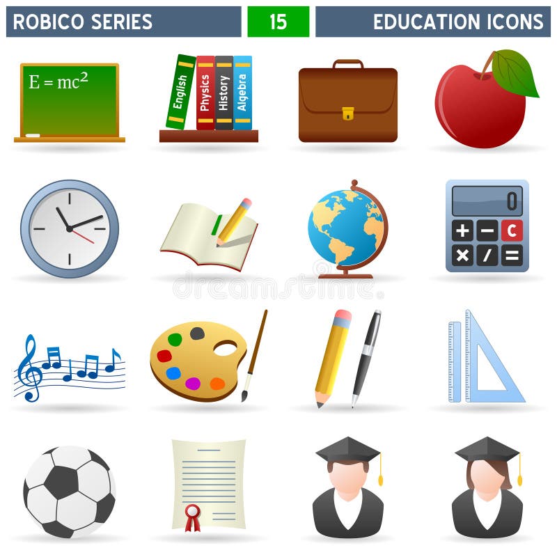 Icone di formazione - serie di Robico royalty illustrazione gratis Icone di formazione - serie di Robico royalty illustrazione gratis