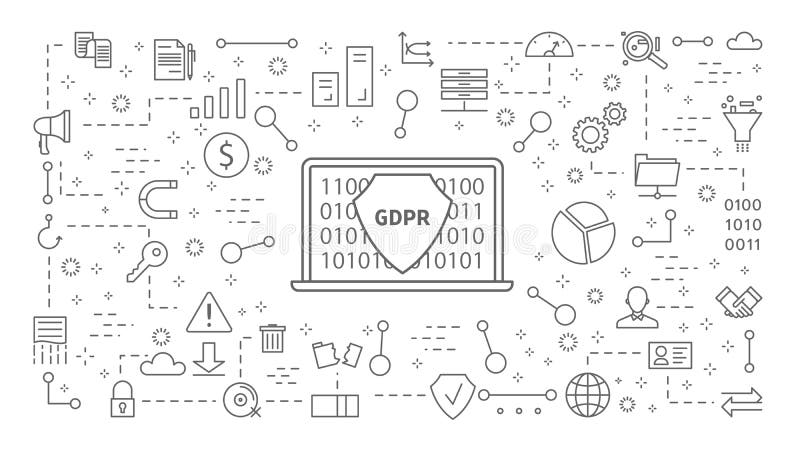 Icone di GDPR messe royalty illustrazione gratis Icone di GDPR messe royalty illustrazione gratis