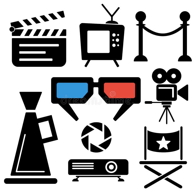 Icone di logo di web e del cellulare del cinema royalty illustrazione gratis Icone di logo di web e del cellulare del cinema royalty illustrazione gratis
