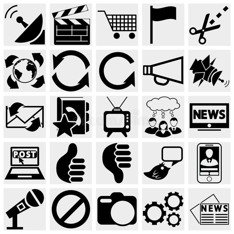 Media ed icone di comunicazione. royalty illustrazione gratis