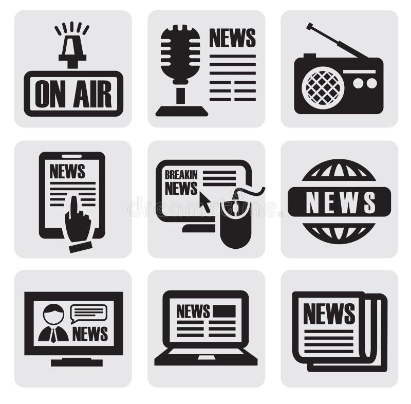 Icone di media del giornale royalty illustrazione gratis