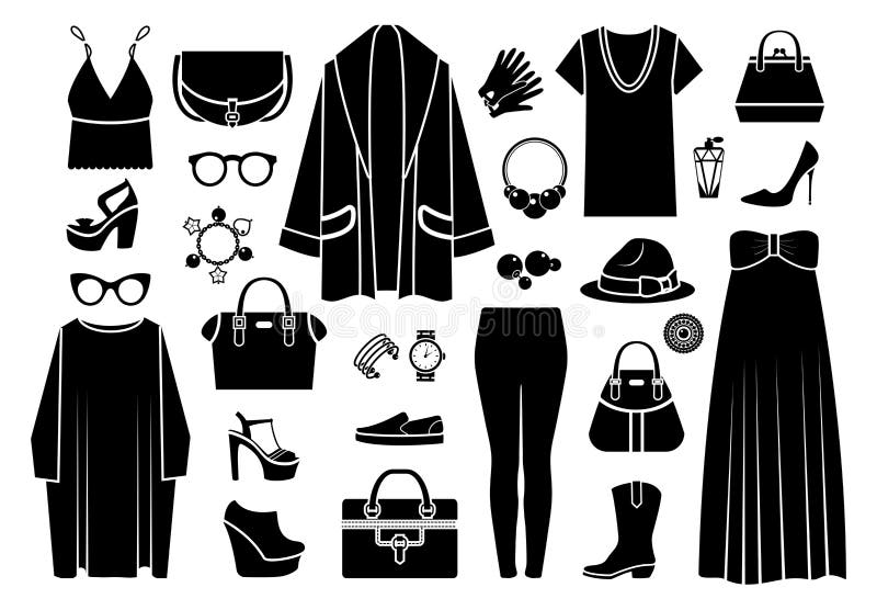Icone di modo Vestiti ed accessori